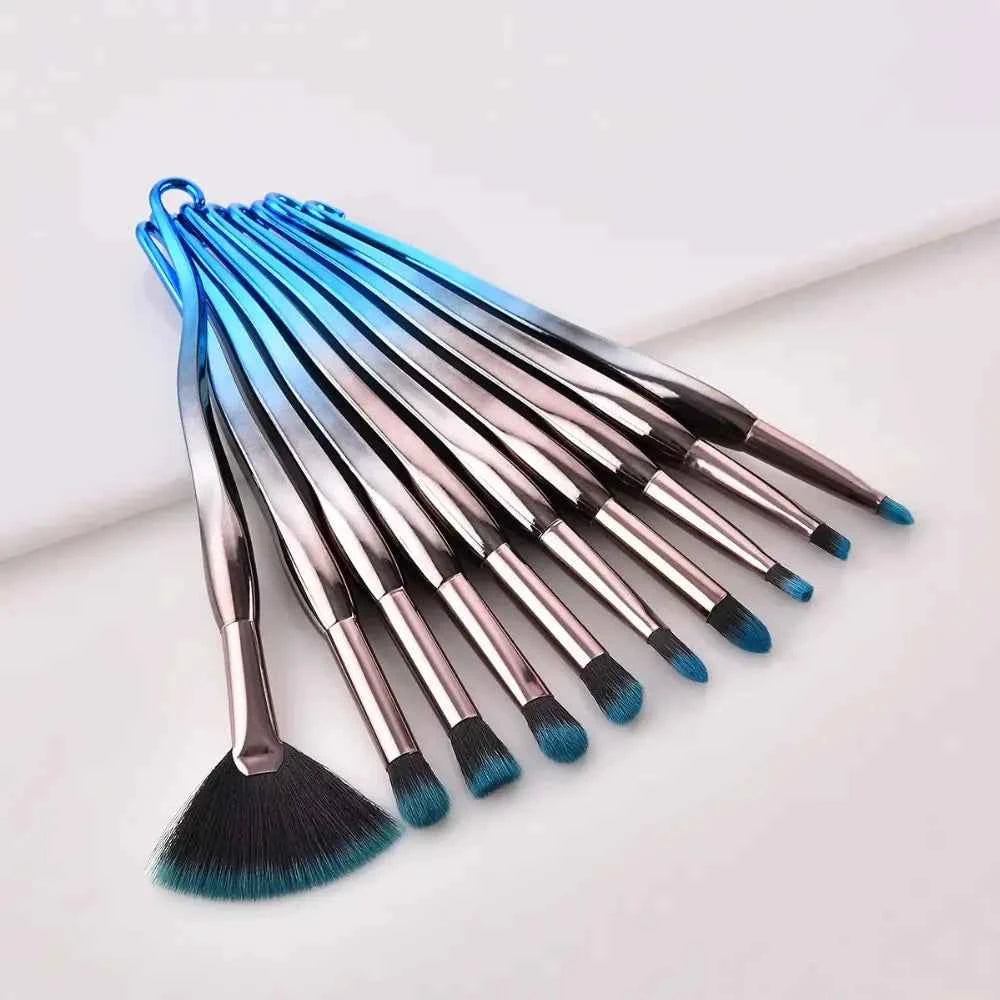 Solstik Blue Ocean Makeup Brush Set - Sleek & Durable