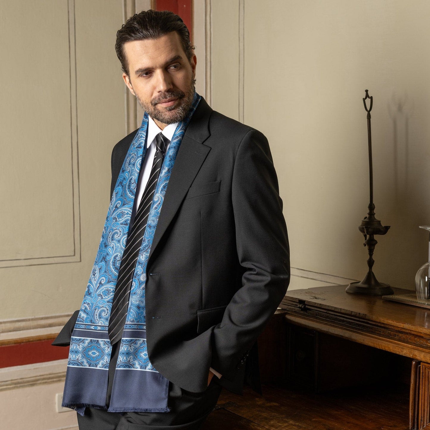 Ferrara - Silk Scarf - Blue - Solstik