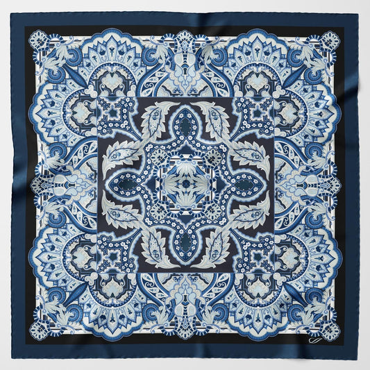 Malta - Silk Foulard - Royal Blue - Solstik