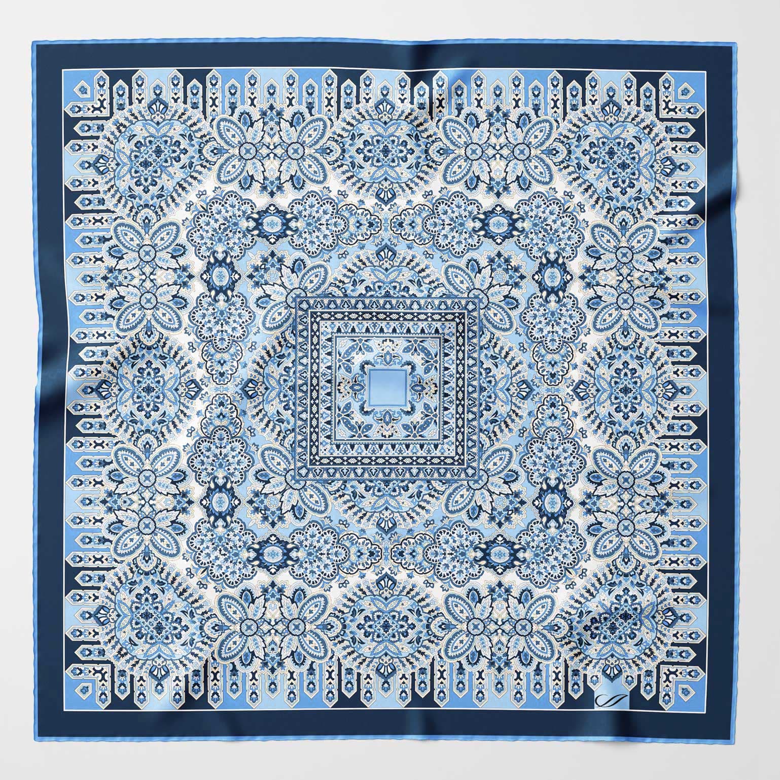 Messina - Silk Neckerchief - Azure - Solstik