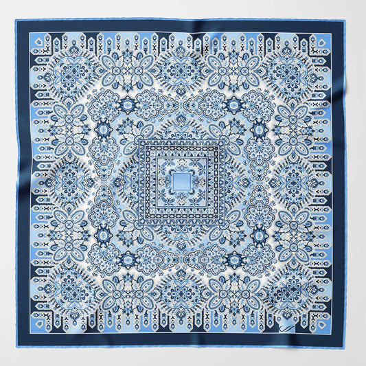 Messina - Silk Neckerchief - Azure - Solstik