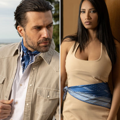 Verona - Silk Neckerchief - Blue - Solstik