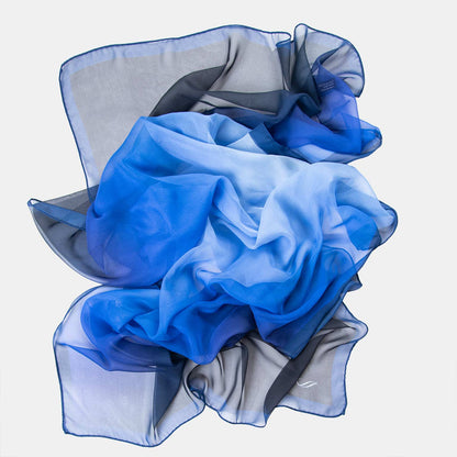 Sophia - Silk Scarf Shawl - Cobalt Blue - Solstik