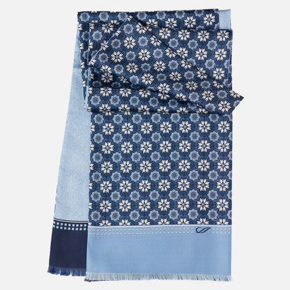 Appia - Reversible Silk Scarf - Blue - Solstik