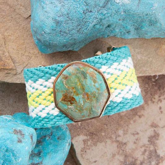 Blue Turquoise Textile Blues Woven Bracelet