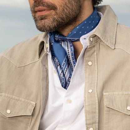 Verona - Silk Neckerchief - Blue - Solstik