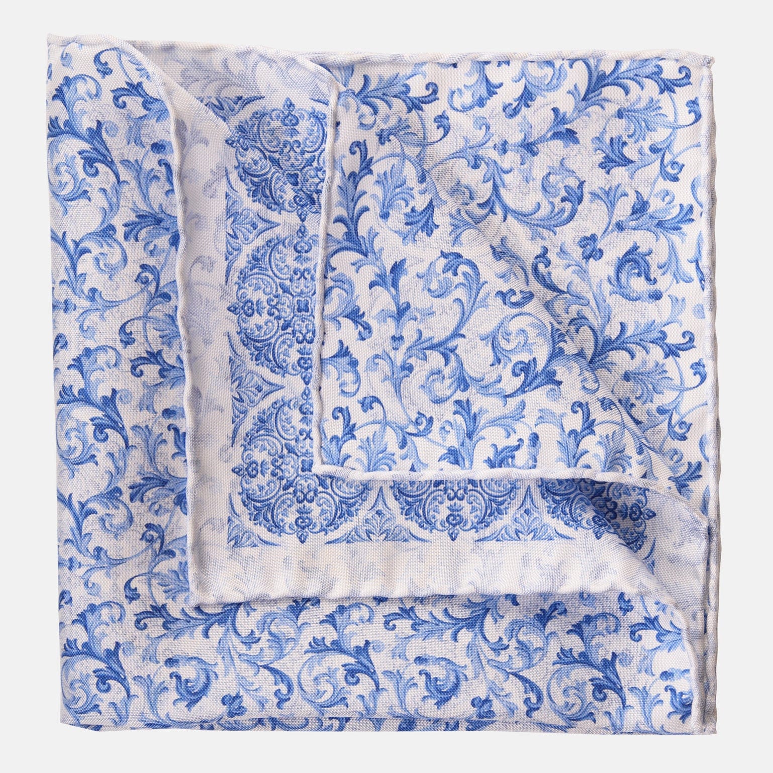 Porto - Double Sided Silk Pocket Square - Azure - Solstik