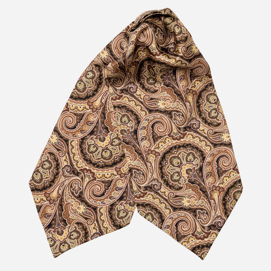 Bugatti - Silk Ascot Cravat Tie - Walnut - Solstik