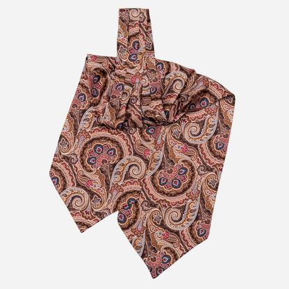 Bugatti - Silk Ascot Cravat Tie - Mahogany - Solstik