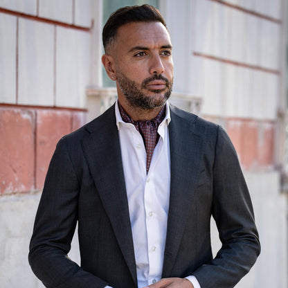 Navona - Silk Ascot Cravat Tie - Chocolate - Solstik