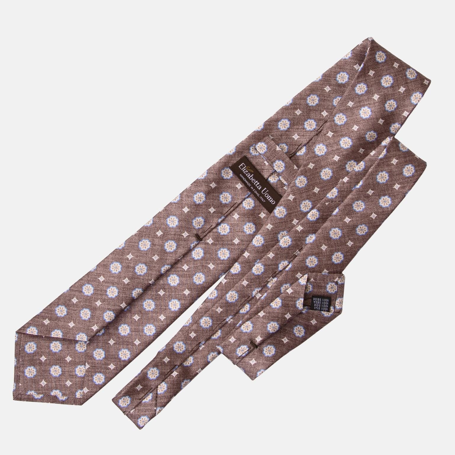 Antinori - Printed Silk Tie - Brown - Solstik