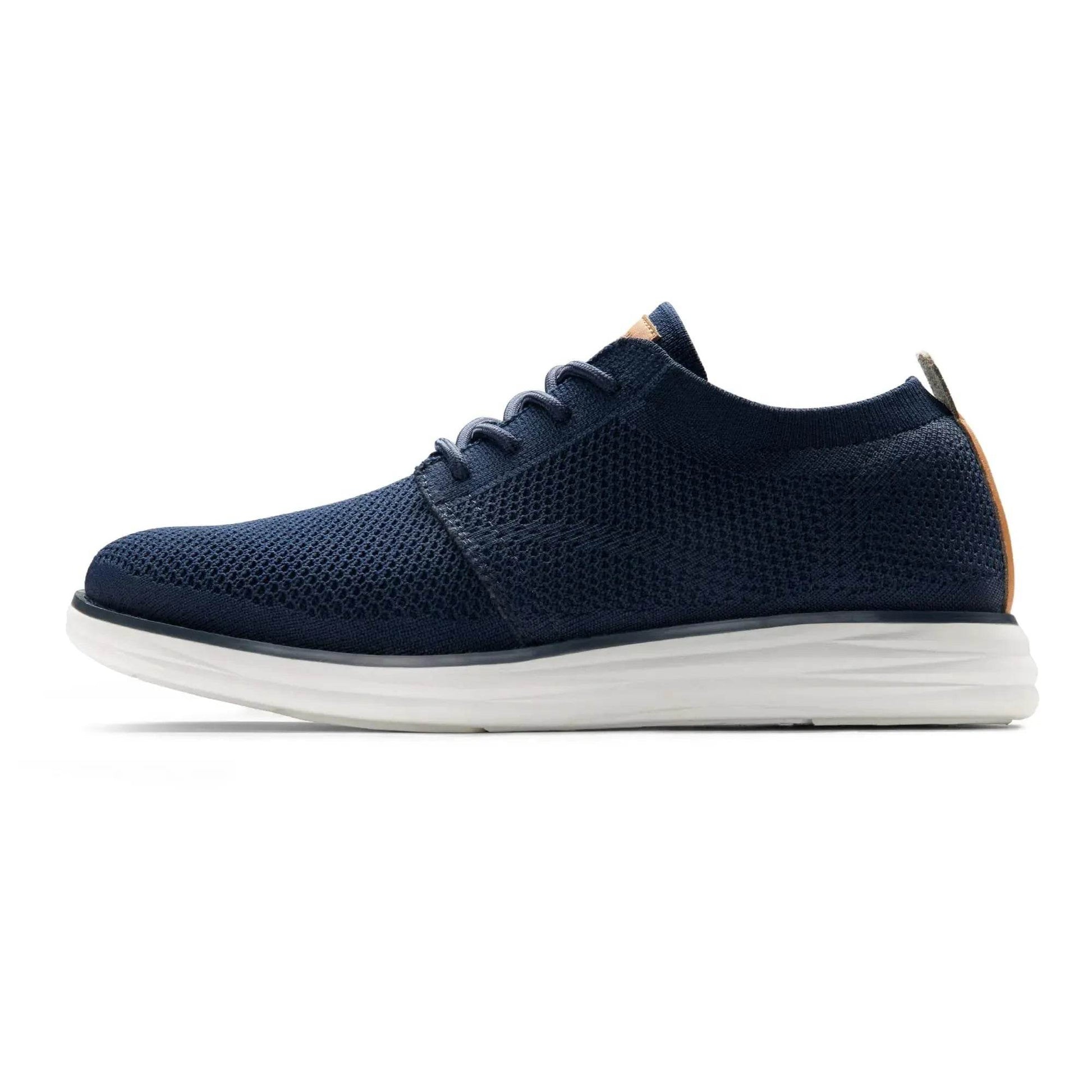 Solstik navy blue lightweight men's sneakers with breathable mesh upper and white sole