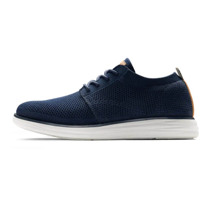 Solstik navy blue lightweight men's sneakers with breathable mesh upper and white sole