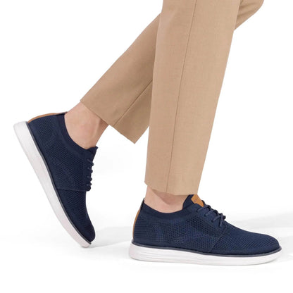 Solstik lightweight men's sneakers navy blue breathable mesh casual shoes with white sole