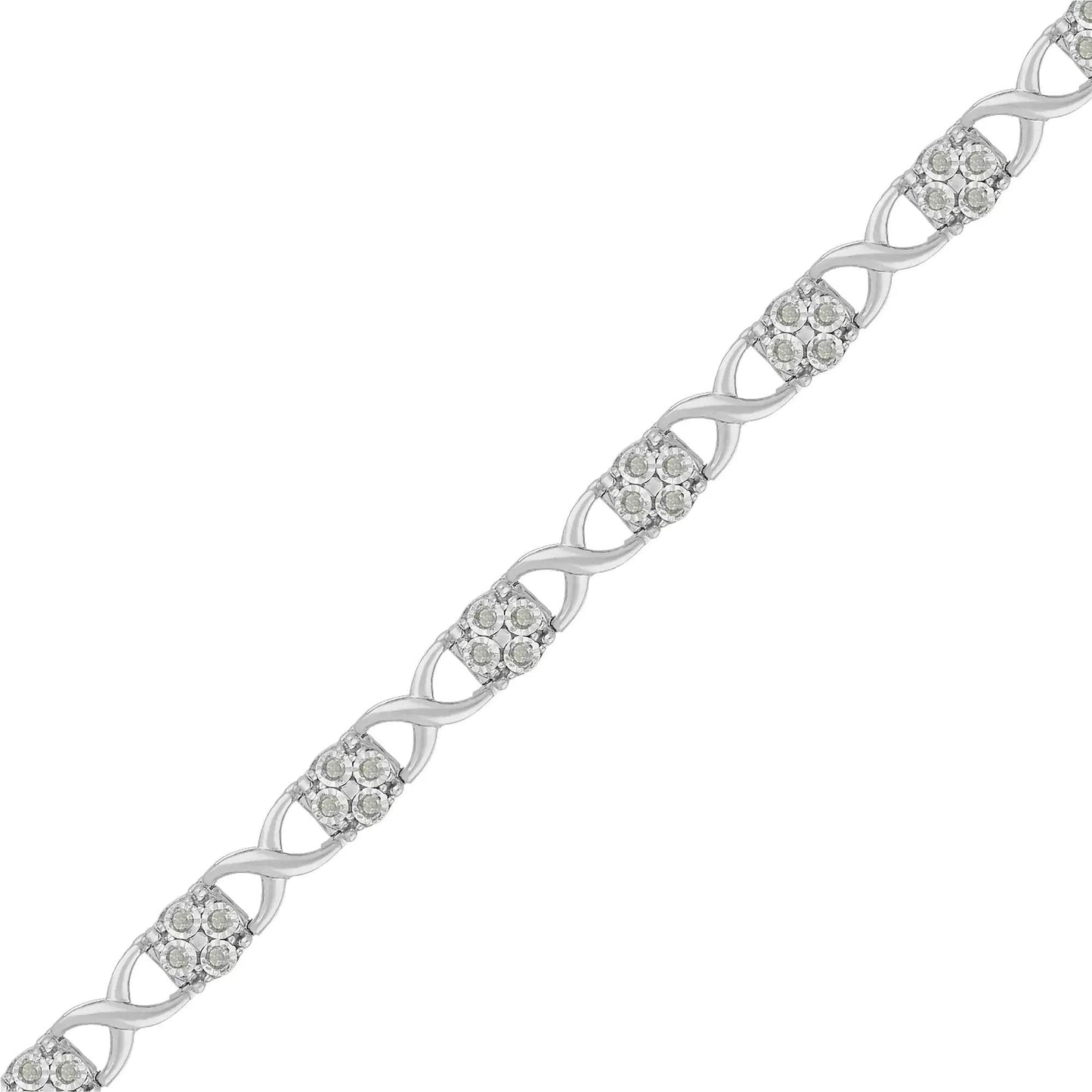 Sterling Silver Diamond Love Bracelet - Solstik