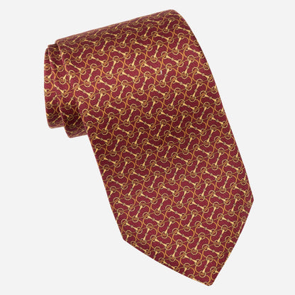 Palio - Printed Silk Tie - Burgundy - Solstik