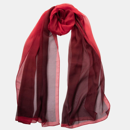 Sophia - Silk Scarf Shawl - Burgundy/Red - Solstik