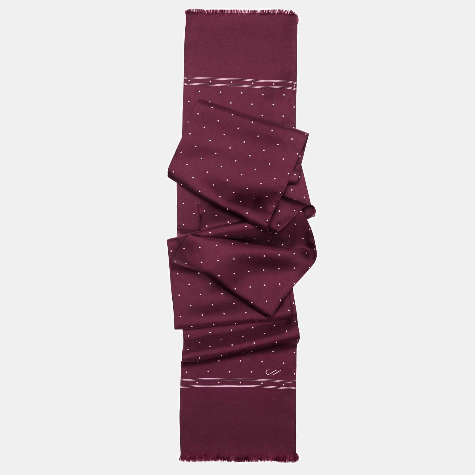 Savona - Slim Silk Scarf - Burgundy - Solstik