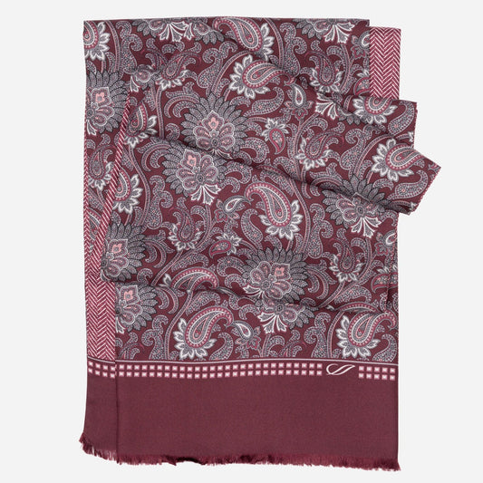 Pasquino - Reversible Silk Scarf - Wine - Solstik