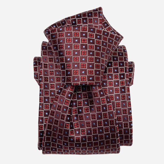 Ravenna - Silk Jacquard Tie - Burgundy - Solstik