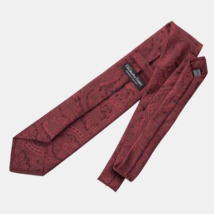 Vienna - Silk Jacquard Tie - Burgundy