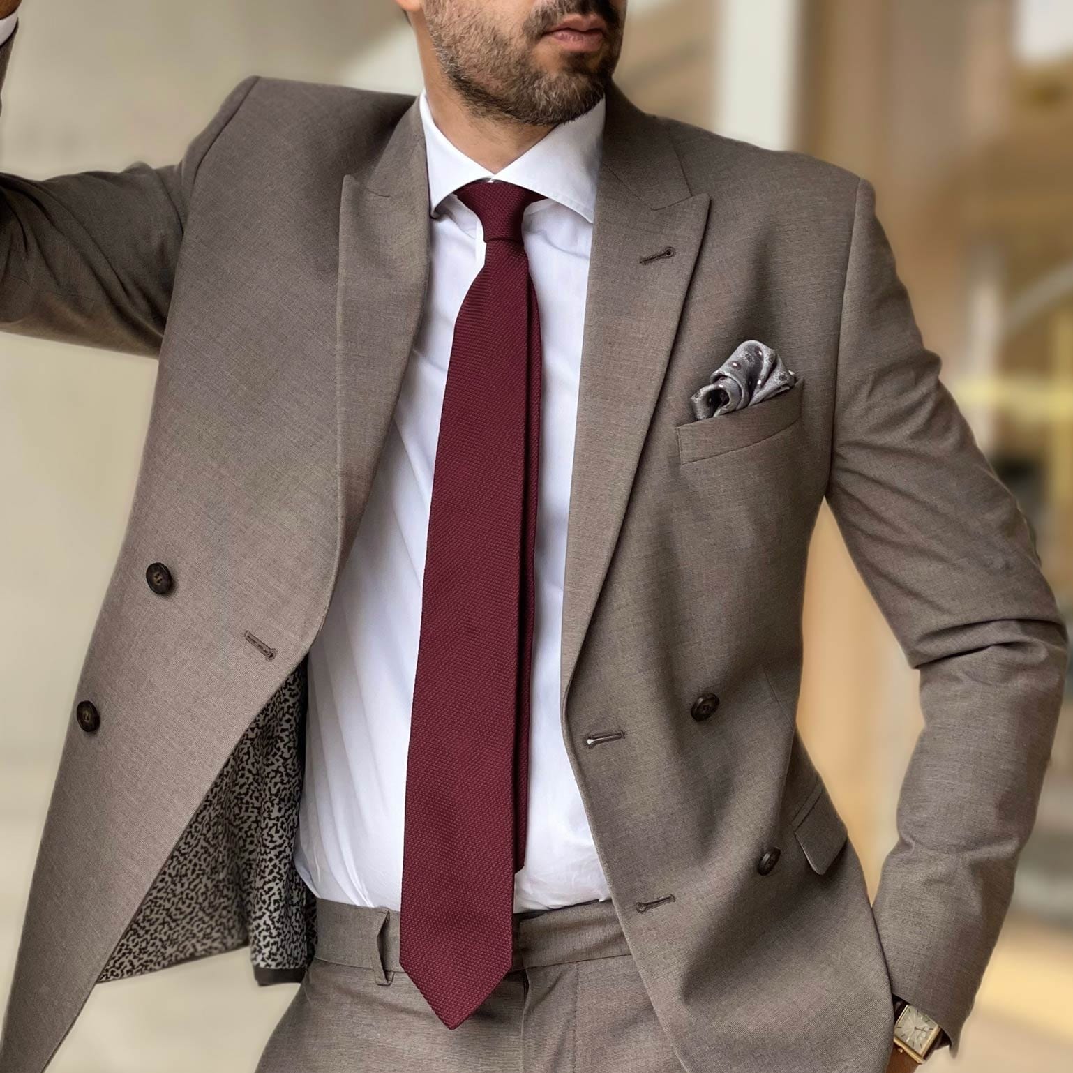 Chianti - Burgundy Silk Grenadine Tie - Solstik