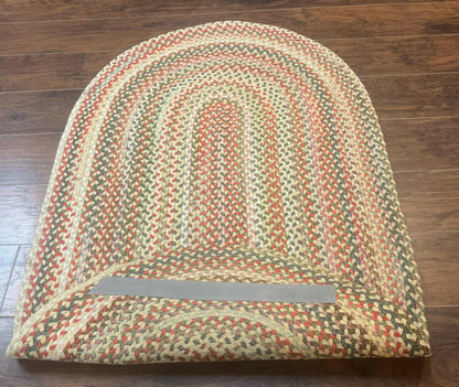 Braided American Oval Rug 3x5, Multicolor, Hand Braided