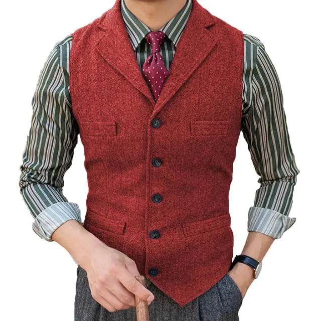 Organic Cotton & Wool Slim Fit Men's Business Vest - Solstik