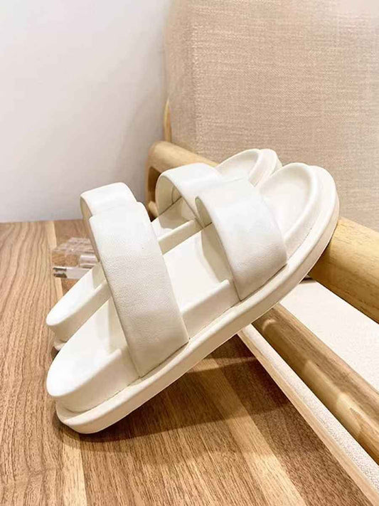 Genuine Leather Candy-colored Flat Slippers