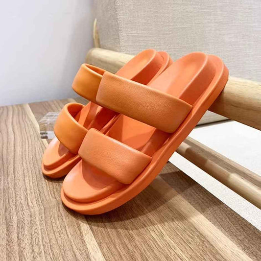 Genuine Leather Candy-colored Flat Slippers