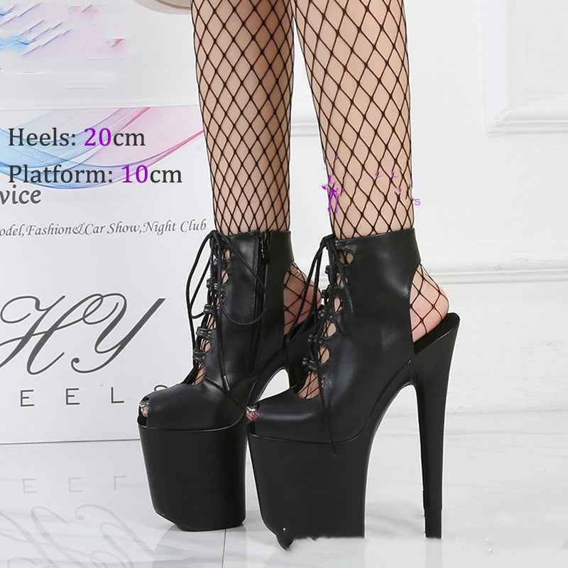 Women's Fish Mouth Waterproof Platform High Heels