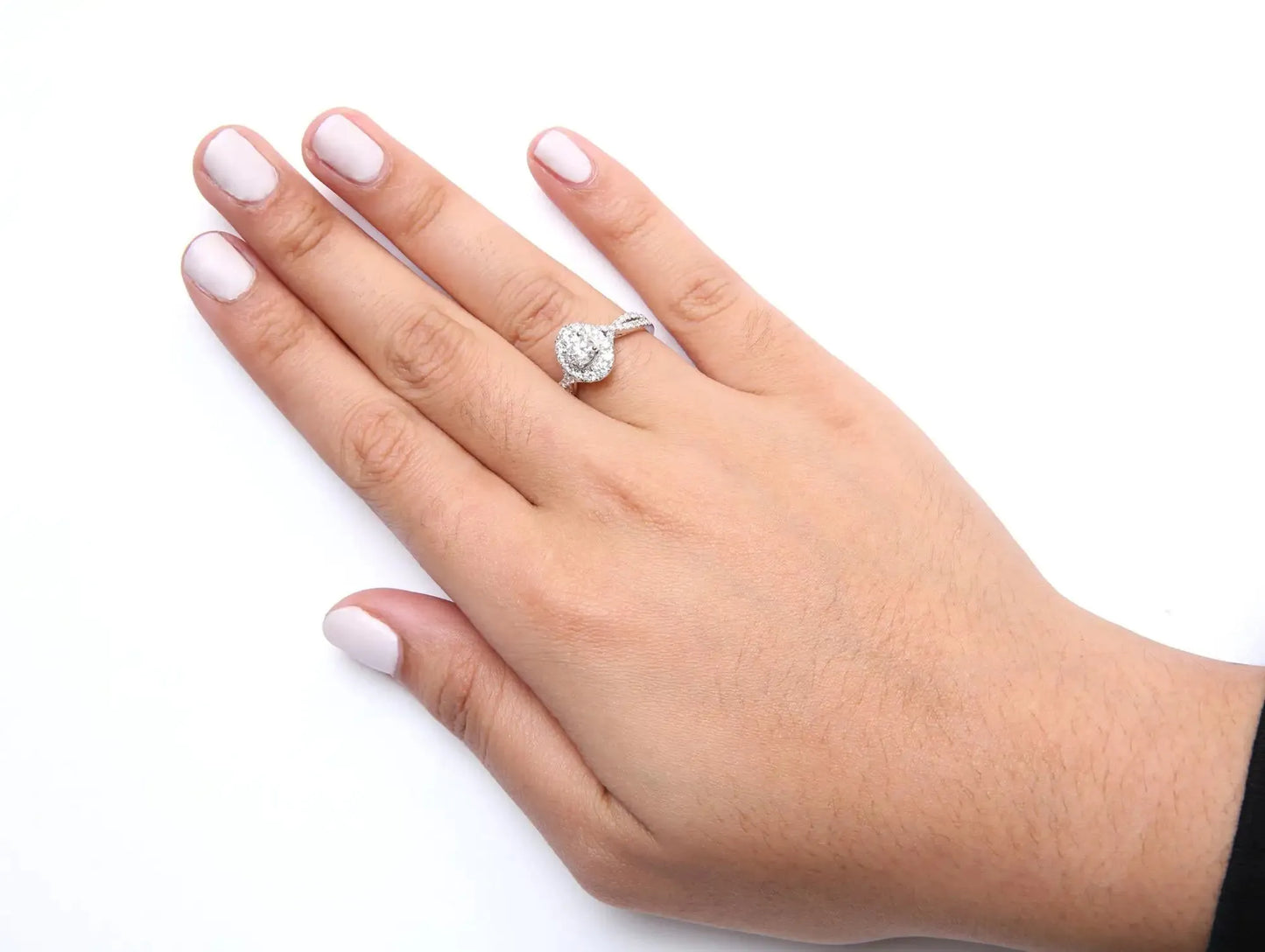 GIA 14K White Gold 1.2 CTW Diamond Halo Engagement Ring - Solstik