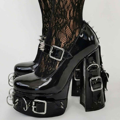 European And American Goths Rivet Y2g Hot Girl Water Platform Thick High Heel Large Size Women's Shoes