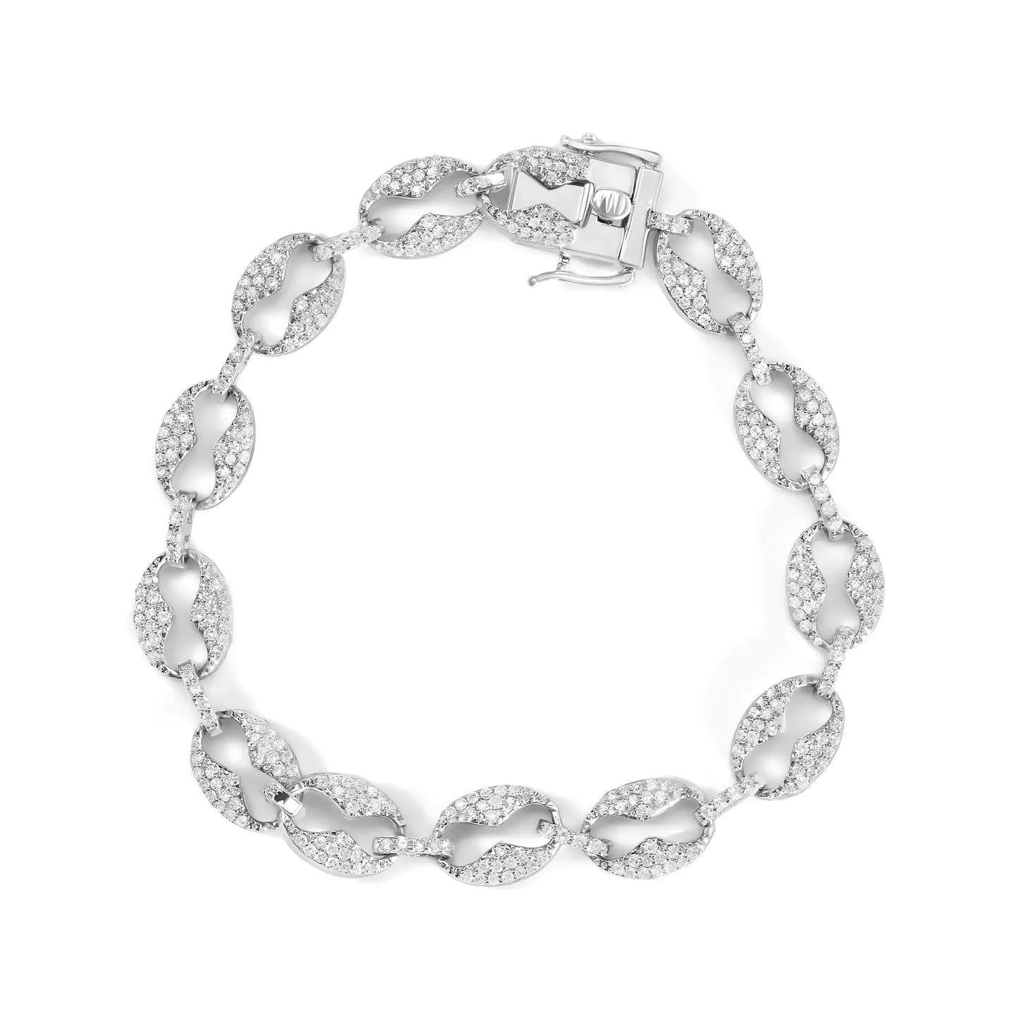 14K White Gold Diamond Prong Set Bracelet - 7" - Solstik