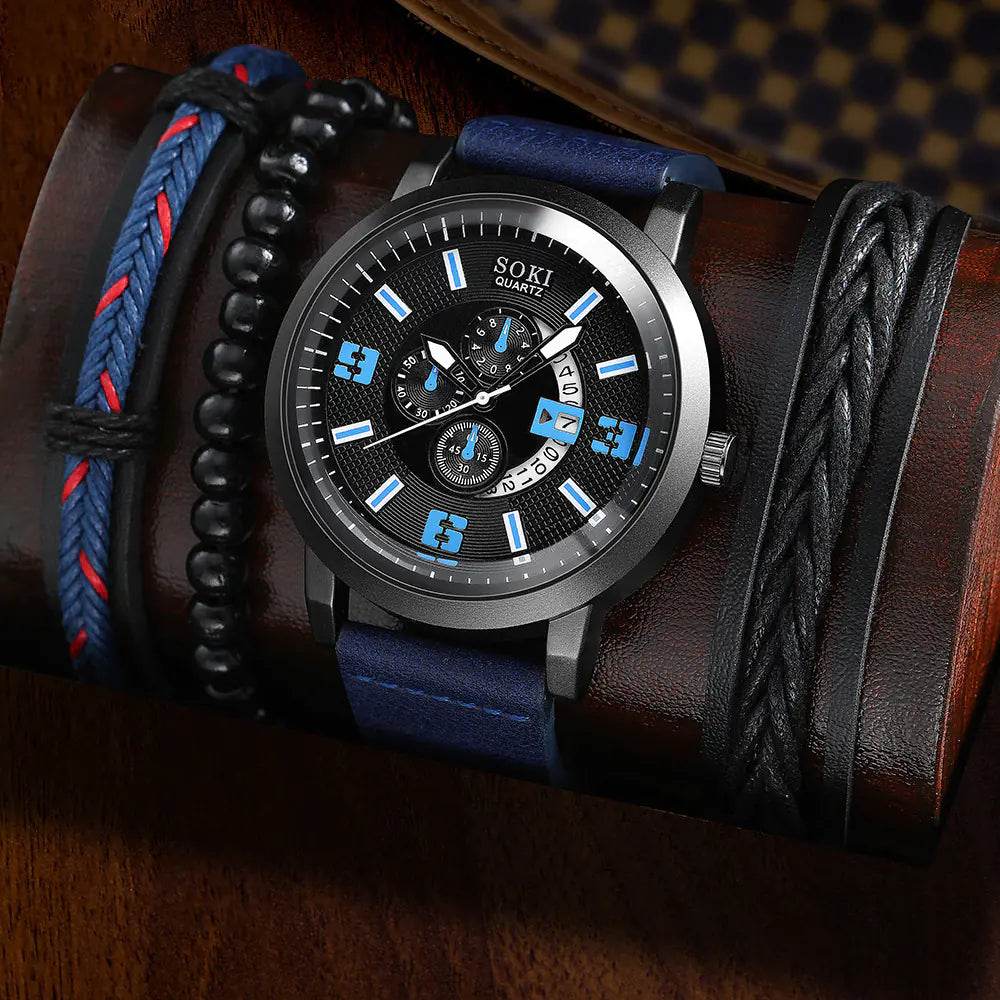 Men's Business Quartz Watch Set -Fashion Jewelry - Solstik