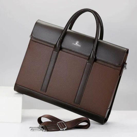 Kuji Business Men's Leather Briefcase Bag - Solstik