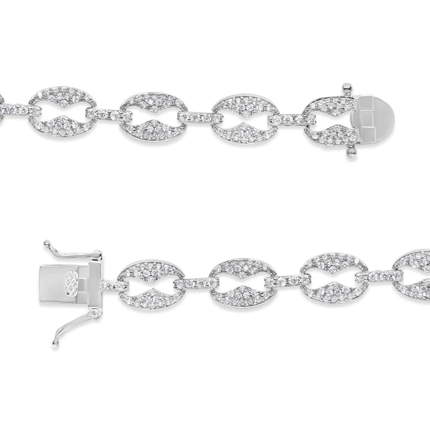 14K White Gold Diamond Prong Set Bracelet - 7" - Solstik