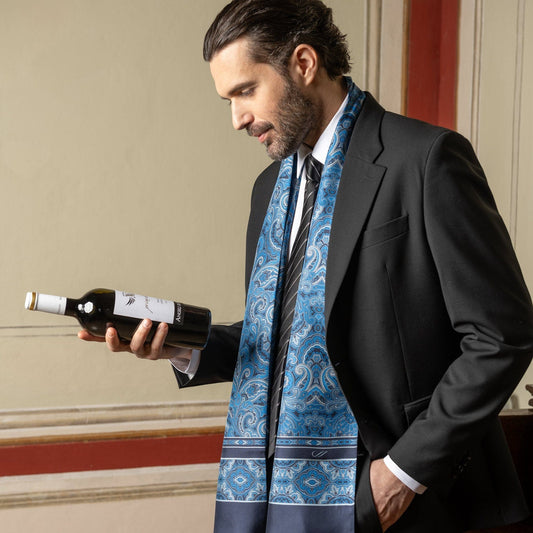 Ferrara - Silk Scarf - Blue - Solstik