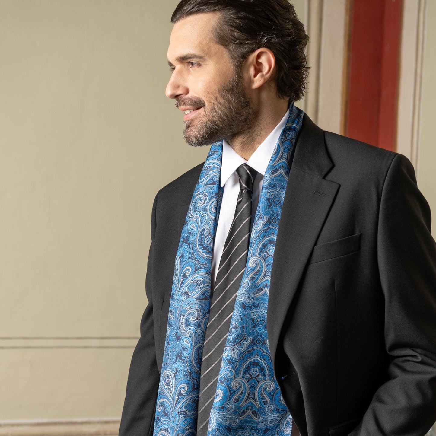 Ferrara - Silk Scarf - Blue - Solstik
