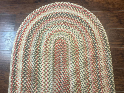 Braided American Oval Rug 3x5, Multicolor, Hand Braided