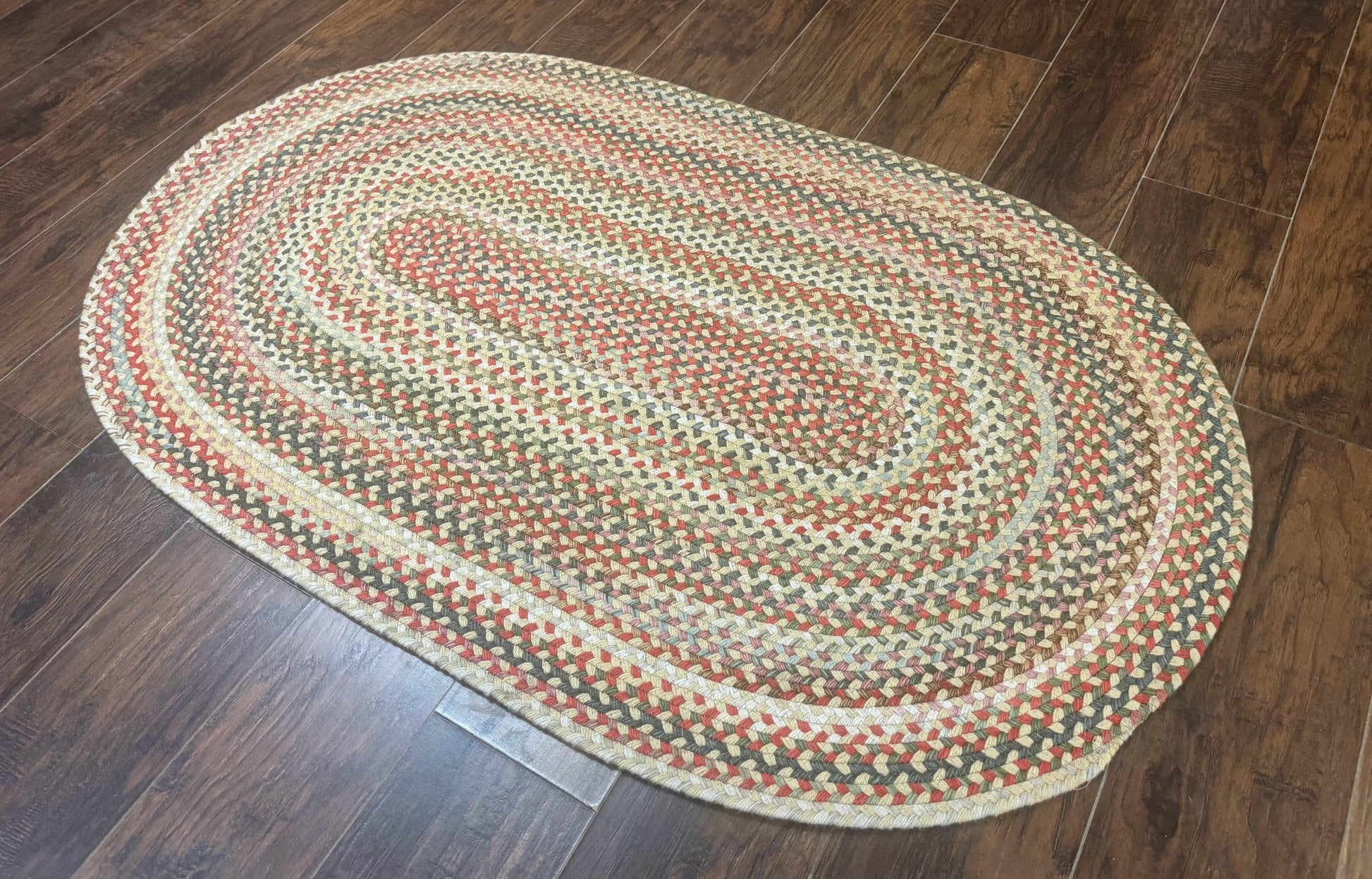 Braided American Oval Rug 3x5, Multicolor, Hand Braided