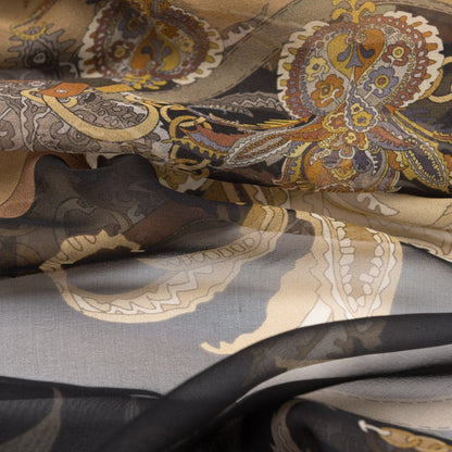 Alessandra - Long Silk Scarf - Black - Solstik