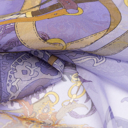 Alessandra - Long Silk Scarf - Purple - Solstik