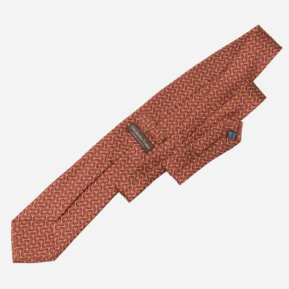 Palio - Printed Silk Tie - Burgundy - Solstik