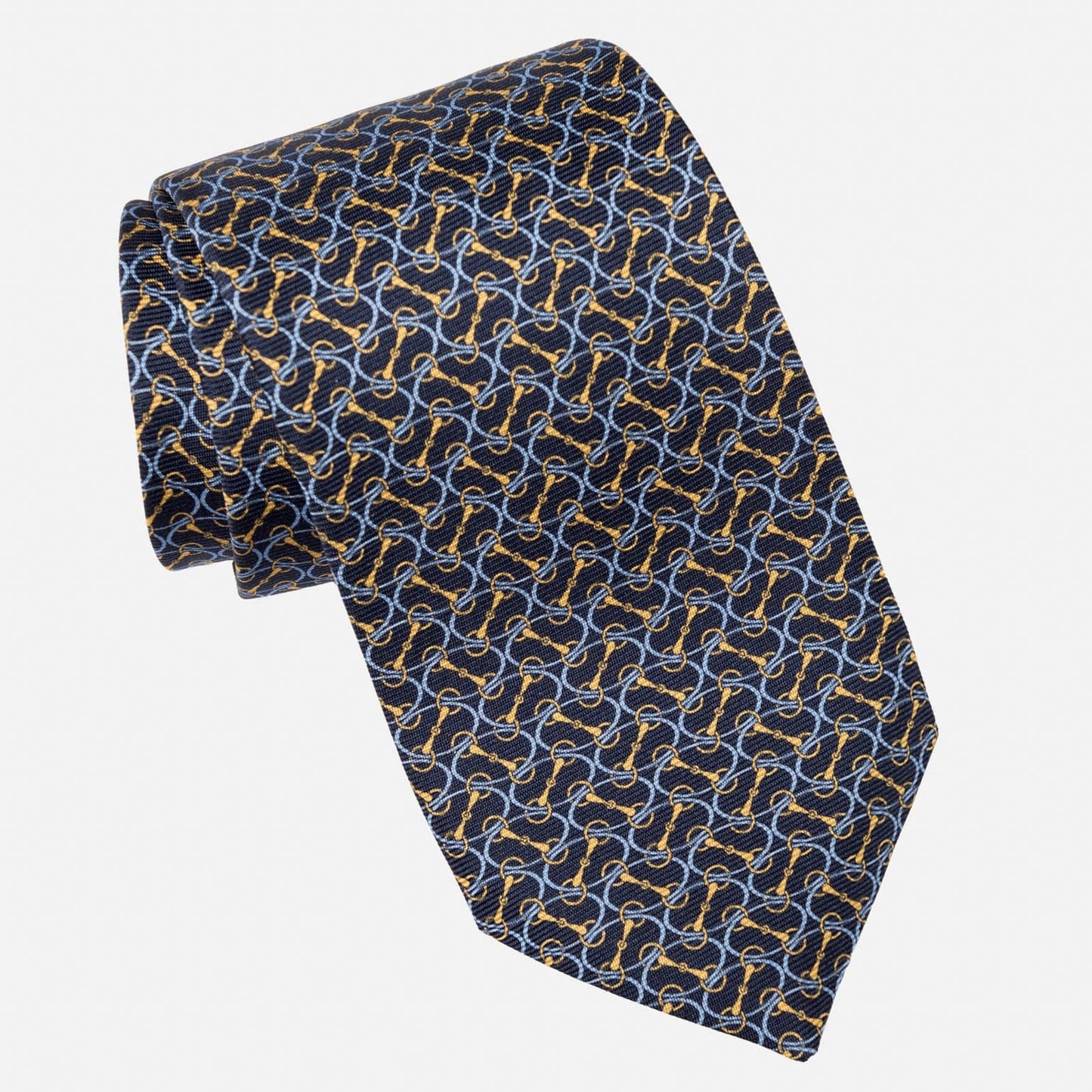Palio - Printed Silk Tie - Navy - Solstik