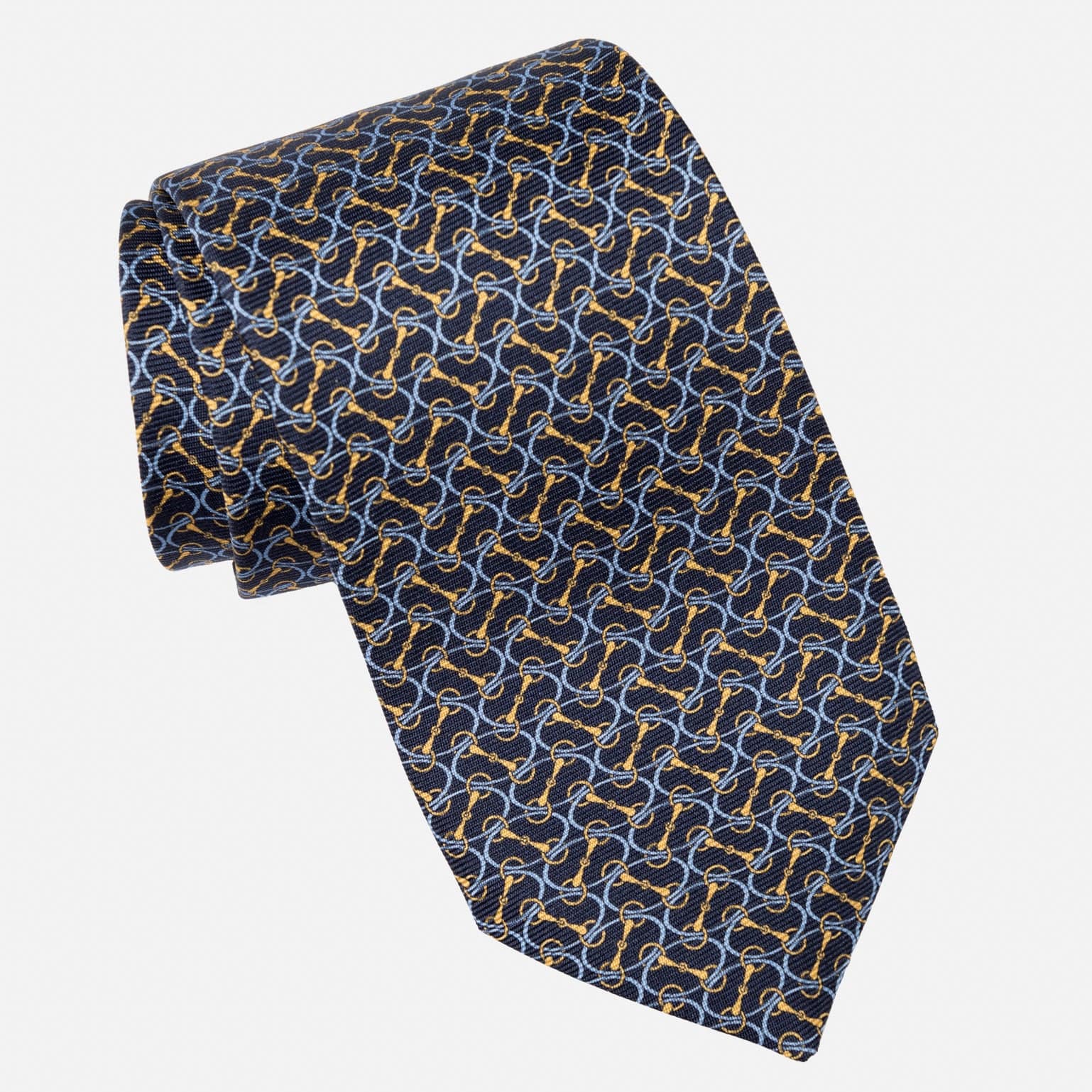 Palio - Printed Silk Tie - Navy - Solstik