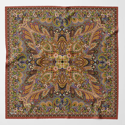 Helena - Silk Scarf Shawl - Rust - Solstik