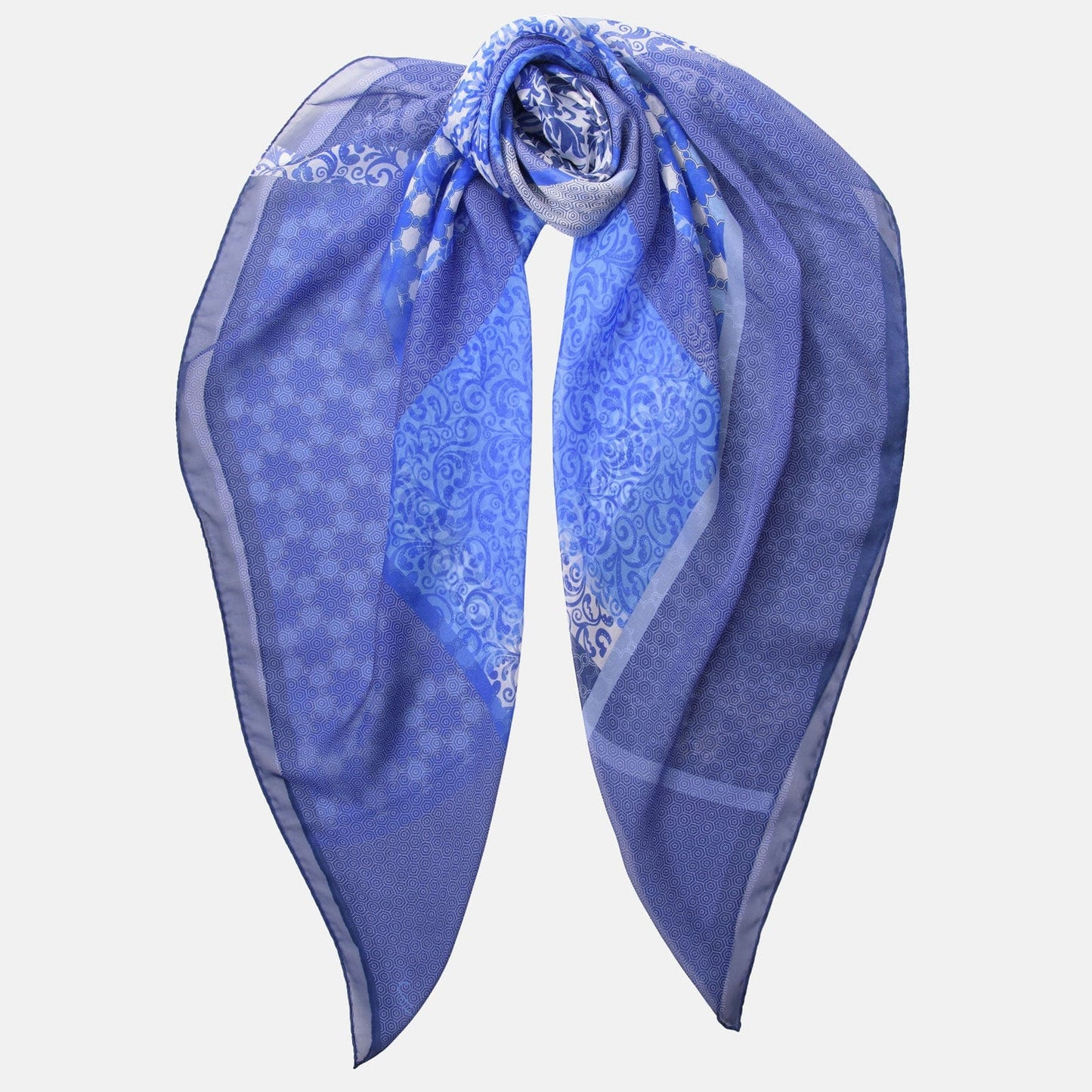 Dafne - Silk Scarf Shawl - Blue - Solstik