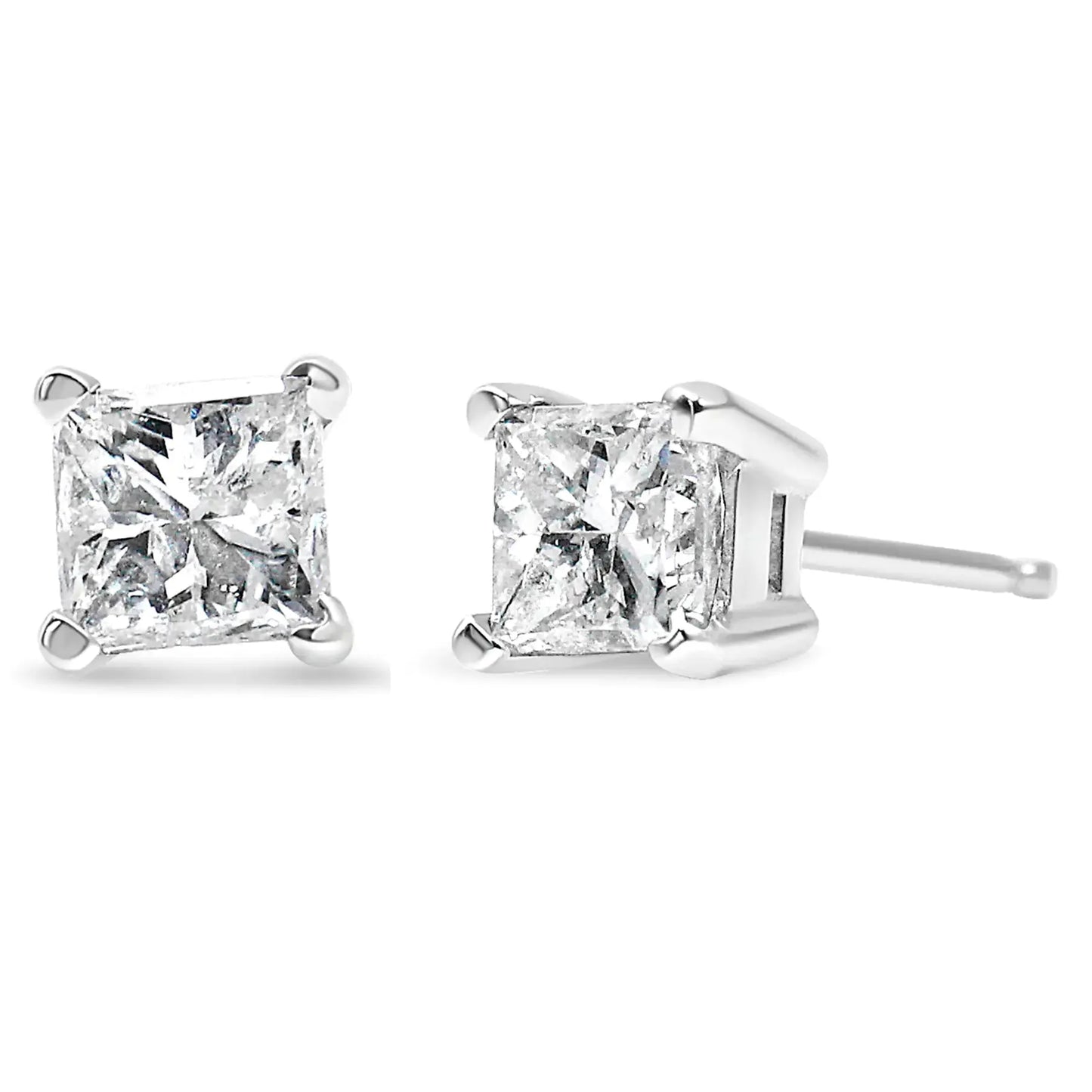 14K Princess Cut Diamond Stud Earrings 0.5ct TW - Solstik