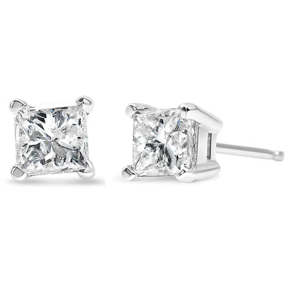 14K Princess Cut Diamond Stud Earrings 0.5ct TW - Solstik